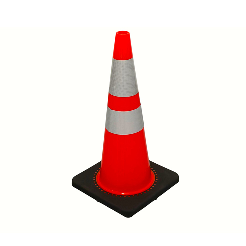 Cono de seguridad vial de PVC de alta elasticidad con base de caucho ponderada opcional para control de carreteras en todo clima y aislamiento de peligros