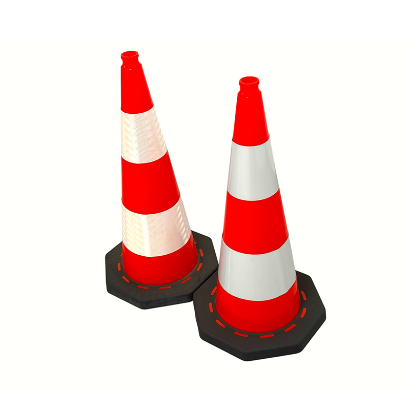 Cono de seguridad vial de PVC con base octogonal de alta visibilidad con resistencia al viento y estabilidad superiores