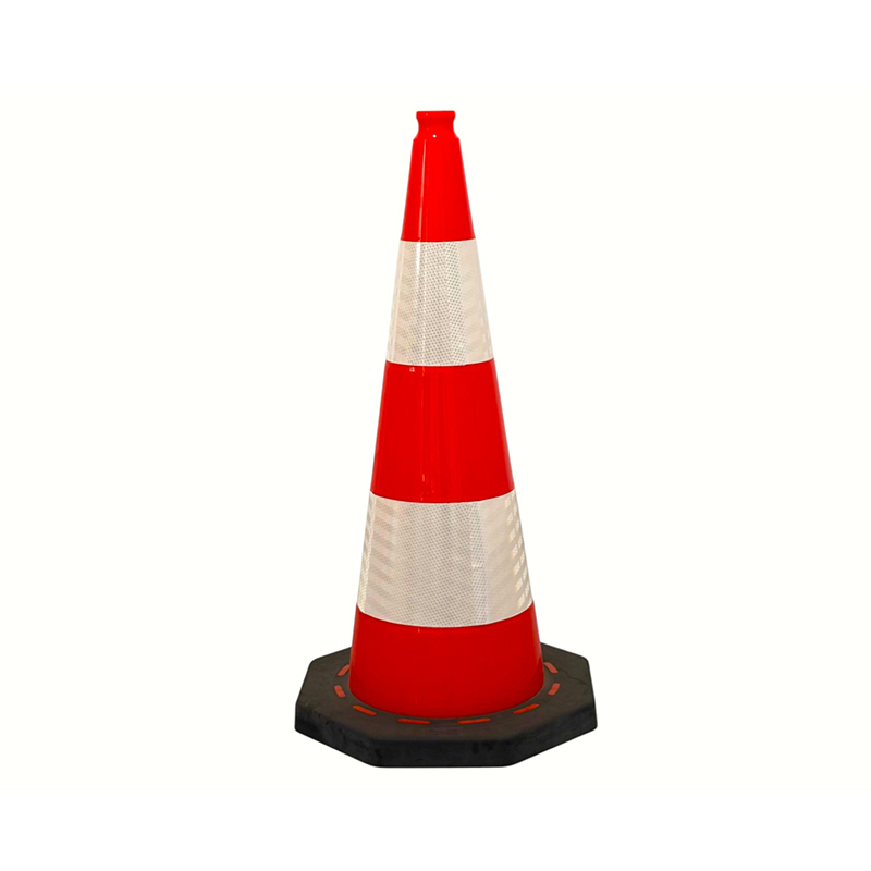 Cono de seguridad vial de PVC con base octogonal de alta visibilidad con resistencia al viento y estabilidad superiores