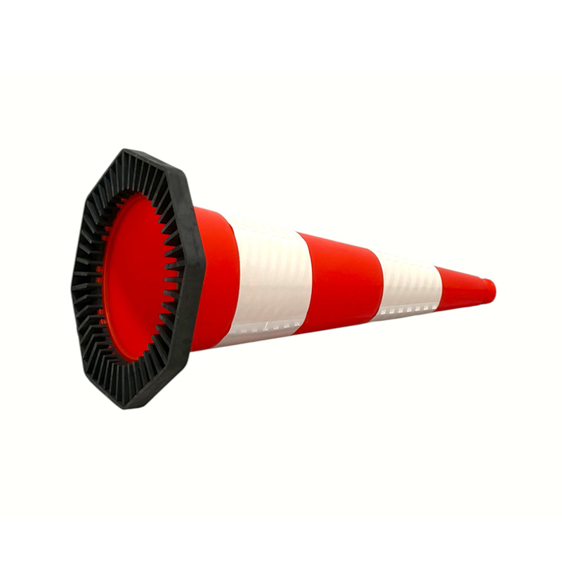 Cono de seguridad vial de PVC con base octogonal de alta visibilidad con resistencia al viento y estabilidad superiores