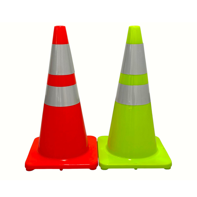 Cono de seguridad vial de PVC de alta elasticidad con base de caucho ponderada opcional para control de carreteras en todo clima y aislamiento de peligros