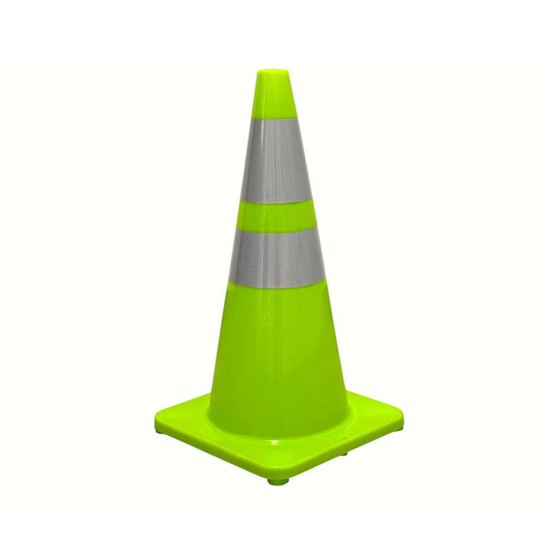 Cono de seguridad vial de PVC de alta elasticidad con base de caucho ponderada opcional para control de carreteras en todo clima y aislamiento de peligros