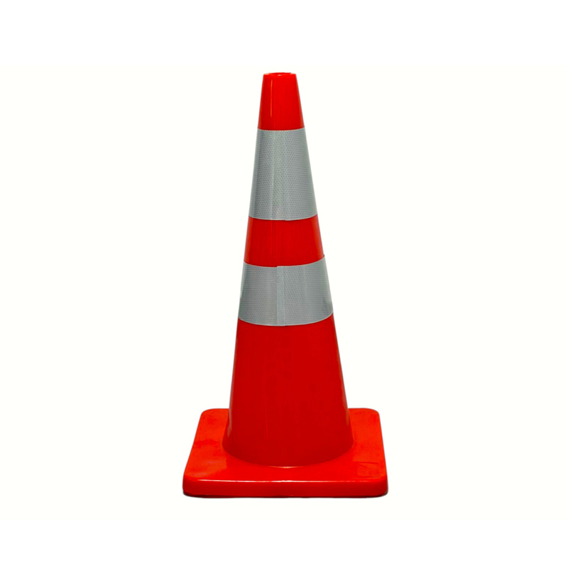 Cono de seguridad vial de PVC de alta elasticidad con base de caucho ponderada opcional para control de carreteras en todo clima y aislamiento de peligros