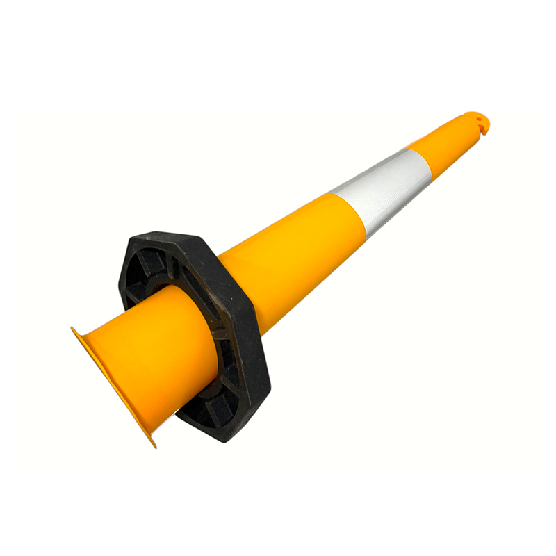 Cono de tráfico de PVC portátil T-TOP de alta flexibilidad para perímetros de construcción
