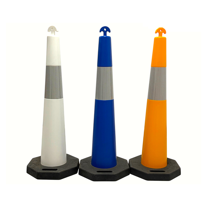 Cono de tráfico de PVC portátil T-TOP de alta flexibilidad para perímetros de construcción