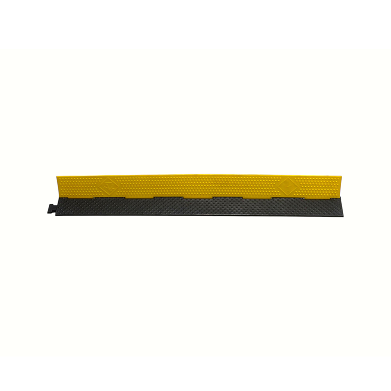 Protector de cable reforzado de un solo canal, liviano, de goma resistente al desgaste y de alta elasticidad con rampa Protector de cable reforzado de un solo canal, liviano, de goma resistente al desgaste y de alta elasticidad con rampa