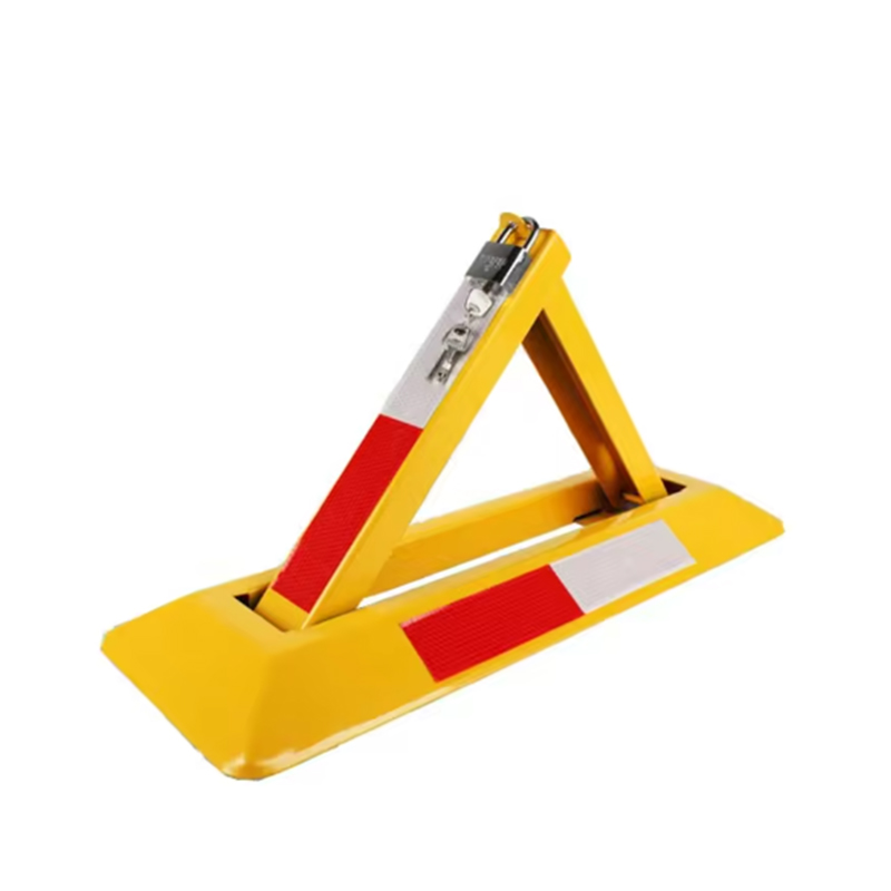 Cerradura de estacionamiento manual triangular anticolisión, resistente, anti-pry y resistente, color rojo/amarillo