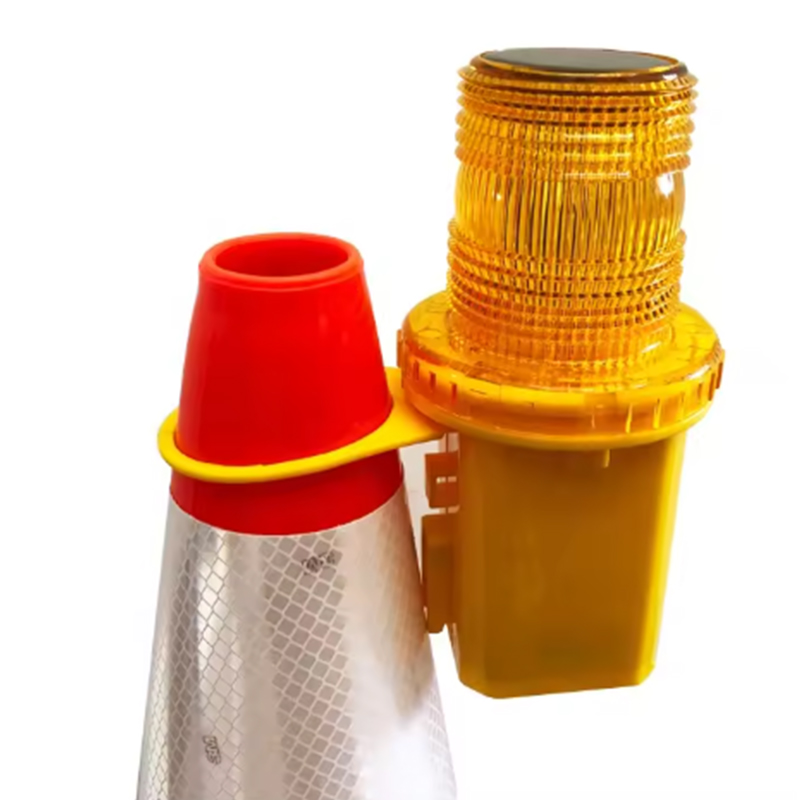 Conos de tráfico LED fotosensibles con detección automática, resistentes a la intemperie, alimentados con energía solar y luces de advertencia de señales de peligro Conos de tráfico LED fotosensibles con detección automática, resistentes a la intemperie, alimentados con energía solar y luces de advertencia de señales de peligro